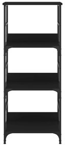 fekete szerelt fa könyvespolc 50 x 33 x 117,5 cm