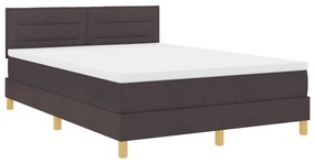 Boxspring ágy matraccal Sötétbarna 140x190 cm Szövet