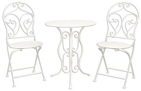Vintage kerti bútor szett bistro asztal székkel krém