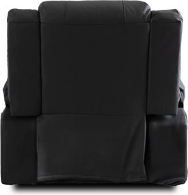 Elektromos masszázsfotel, dönthető fekete ökobőr, JASPER