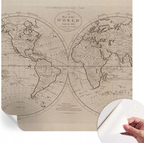 Öntapadós Dekoratív Fotótapéta Hálószobába Régi térkép 250x250 cm