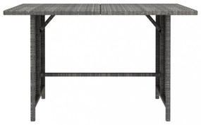 szürke polyrattan kerti étkezőasztal 110 x 70 x 65 cm