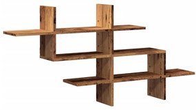 antik fa színű szerelt fa fali polc 124,5 x 18 x 60,5 cm