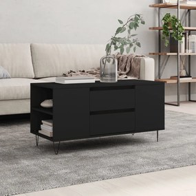 Fekete szerelt fa dohányzóasztal 102x44,5x50 cm