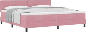 vidaXL Boxrugós ágy matracmal Rózsaszín 200 x 200 cm Bársony
