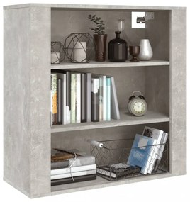 betonszürke szerelt fa faliszekrény 80 x 313 x 80 cm