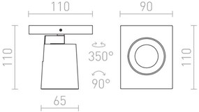 RED - Design Rendl - R12912 - Fali spotlámpa KENNY 1xGU10/35W/230V