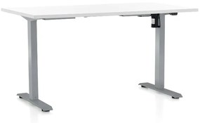 OfficeTech A állítható magasságú asztal, 140 x 80 cm, szürke alap, fehér