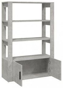 betonszürke szerelt fa tálalószekrény 80x30x119,5 cm