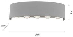 Paul Neuhaus 9489-21- LED Kültéri fali lámpa CARLO 10xLED/0,8W/230V IP54