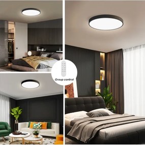Immax NEO 07249L-LED Dimmelhető lámpa SEMPLICI 48W/230V Wi-Fi Tuya black+ + távirányító
