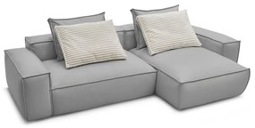 Világosszürke bőrutánzat sarokkanapé (variálható) Boheme – Bobochic Paris