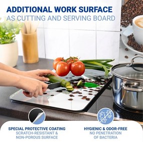 Edzett üveg tűzhely fedőlap szett 2 db-os 52x30 cm Café Aromatica – Maximex