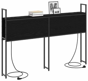 Tárolós Fejtámla Töltő Állomással Musta tammi 150 cm Faanyag