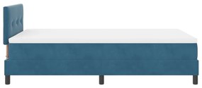 Boxspring Ágy Matraccal Sötétkék Kicsi Kétszemélyes Velúr