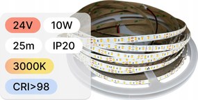 Led szalag 2835 24V 10W/m 120LED/m IP20 3000K CRI98 Bridgelux – 25m tekercs
