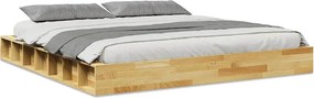 vidaXL tömör fa tölgyfa ágykeret matrac nélkül 200x200 cm