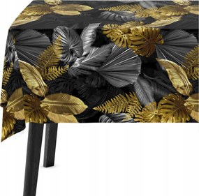Abrosz asztalra 140x180 Levelek Fekete-arany 8265