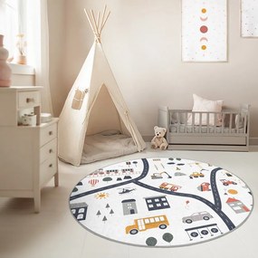 Mosható gyerek játszószőnyeg ø150 cm World Around Me – Mila Home