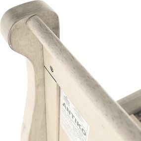 Ágy pótággyal, antik fehér, 90x200, ANTIKO