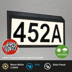 Briloner 3797015 - LED napelemes házszám LED/0,5W/1,2 IP44