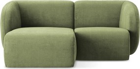 Zöld zsenília sarokkanapé (bal oldali-heverő résszel) Lani – Makamii