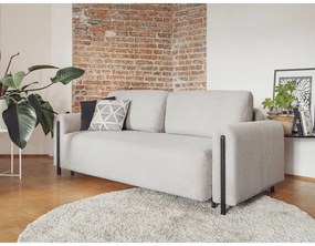 Világosszürke kordbársony kinyitható-tárolóhelyes kanapé 244 cm Arcadova – ELTAP