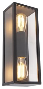Ipari fali lámpa fekete 38 cm 2-lámpás IP44 - Charlois