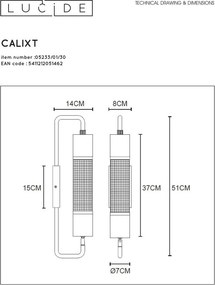 Fali Lámpa Fekete CALIXT LUCIDE 05233-01-30