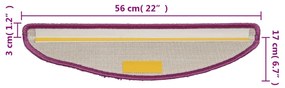 15 db lila félkör alakú lépcsőszőnyeg 56 x 17 x 3 cm