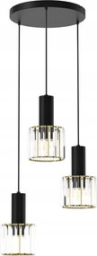 Mennyezeti lámpa függeszték fekete csillár asztal fölé stílusos Cristal 3