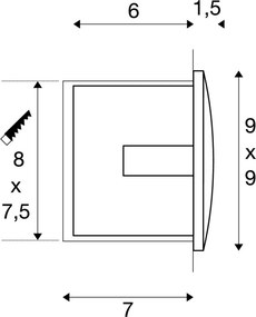 SLV 233601 DOWNUNDER Kültéri Falba Építhető Lámpa Fehér LED IP55