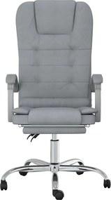 vidaXL világosszürke szövet dönthető irodai masszázsfotel