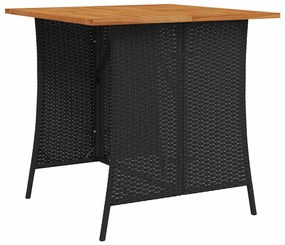 6 részes fekete polyrattan kerti ülőgarnitúra párnával L-alakú