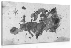 Kép Európa retró térképe fekete fehérben