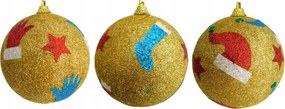 Arany csillámos gömb szett 3 db-os