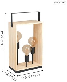 Eglo 43416 - Asztali lámpa FAMBOROUGH 3xE27/40W/230V