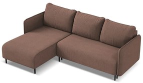 Rózsaszín kinyitható-tárolóhelyes sarokkanapé (bal oldali) Luana – Makamii