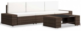 4 részes barna polyrattan kerti ülőgarnitúra