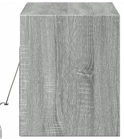 szürke sonoma színű fali TV-szekrény LED-ekkel 100 x 31 x 35 cm