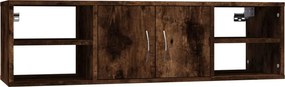 vidaXL füstös tölgy színű szerelt fa fali polc 102x30x29 cm