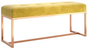 mustársárga bársony pad 110 x 36 x 45 cm