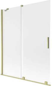 Mexen Velar, 2 szárnyas eltolható kádparaván 140 x 150 cm, 8 mm matt üveg, arany matt, 896-140-000-31-55