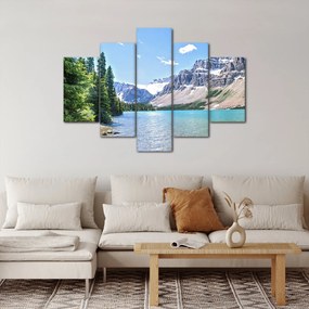 Egy alpesi tó képe (150x105 cm)