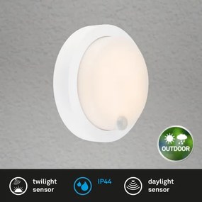 Brilo - LED újratölthető kültéri fali lámpa érzékelővel LED/4W/5V 4400 mAh IP44 fehér