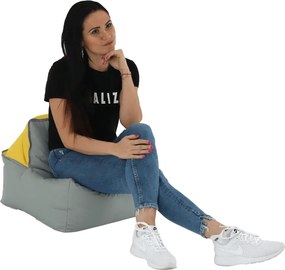 Babzsák, szürke / zöld szövet, ALIMOR