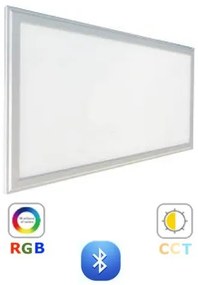RGB-CCT LED panel , 60 x 30 cm , 30W , süllyesztett , dimmelhető , színes , állítható fehér színárnyalat , LEDISSIMO
