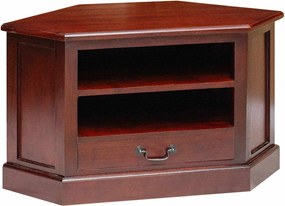 vidaXL SarokTVSzekrény fiókkal Barna 79 x 40 x 46 cm Tömör Mahagóni Fa