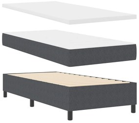 Boxspring ágy matraccal sötétszürke 80x200 cm kordbársony szövet