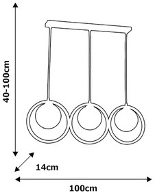 Csillár zsinóron BOSTON 3xE14/40W/230V